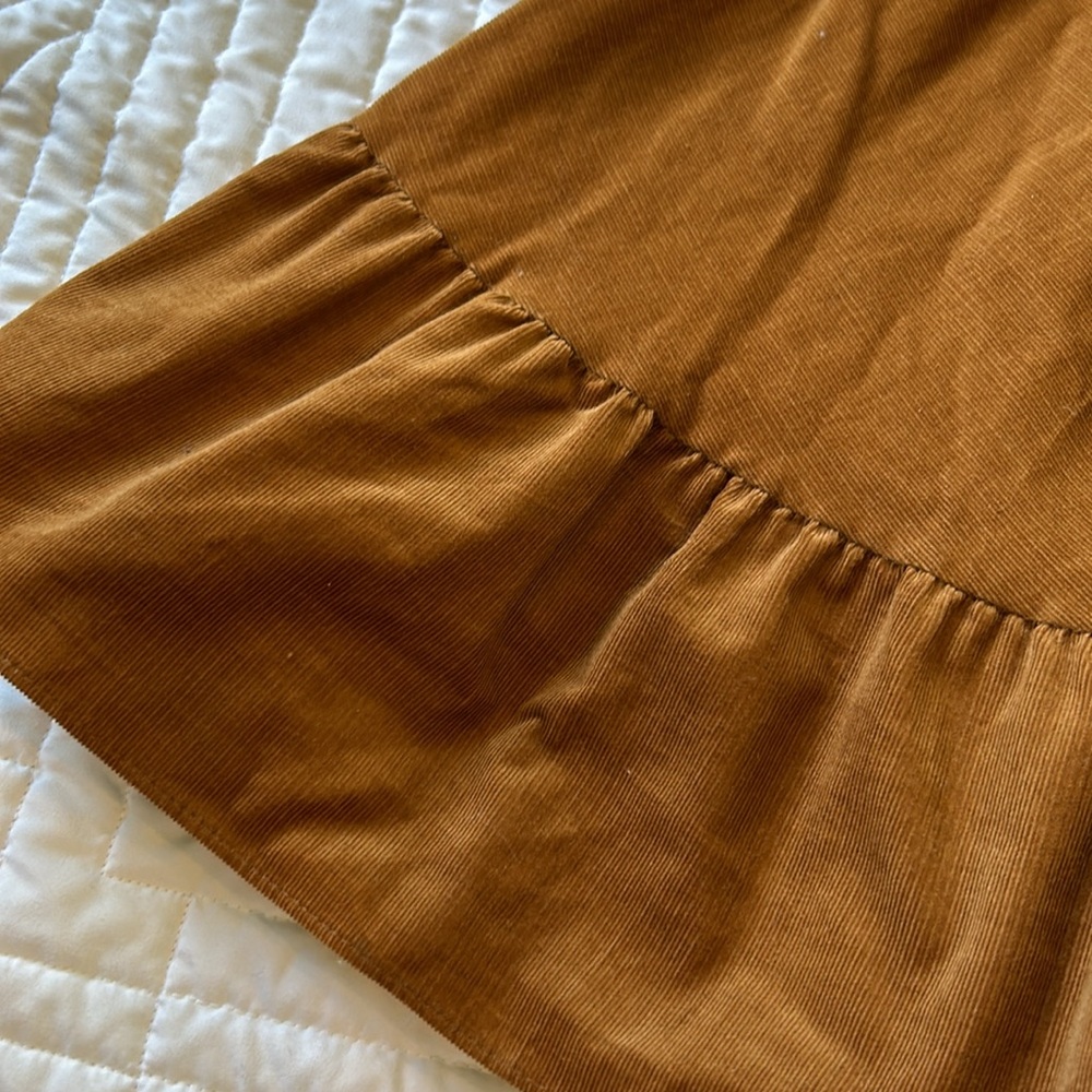 Vintage 70s Pincord Western Prairie Ruffle Maxi Dress - Picture 12 of 13